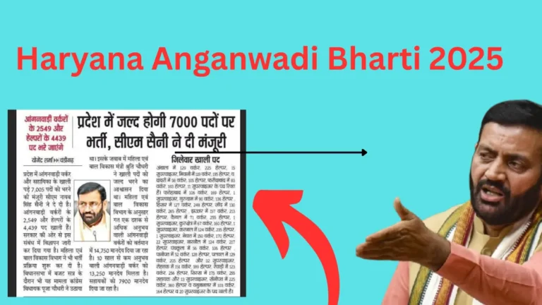 Haryana Anganwadi Recruitment 2025 S