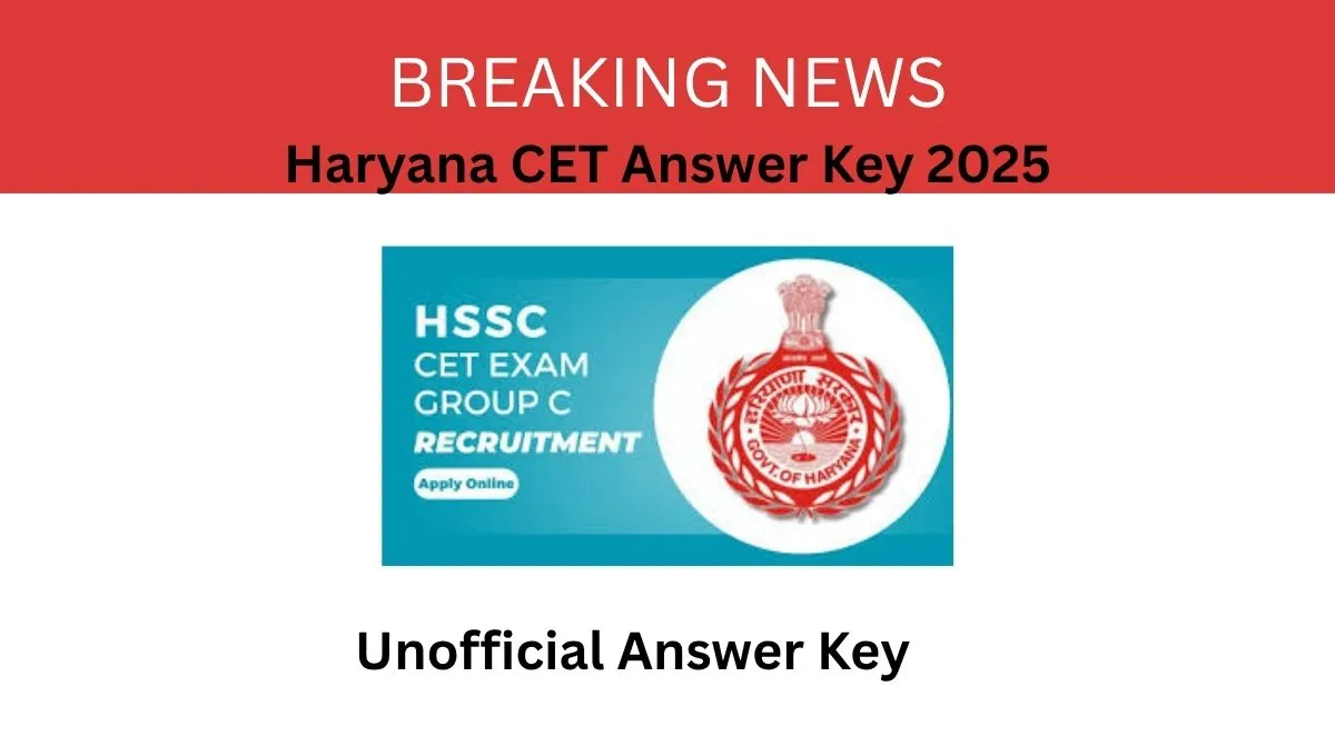 Haryana CET official Answer Key 2025