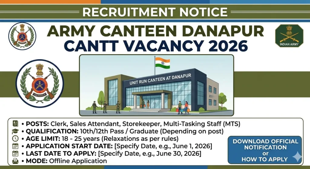 Army Canteen Danapur Cantt Vacancy 2026